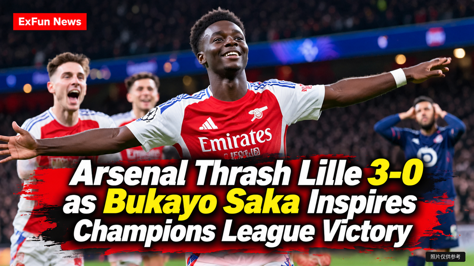 Arsenal vs Lille 3-0 as Bukayo Saka Inspires Champions League Victory