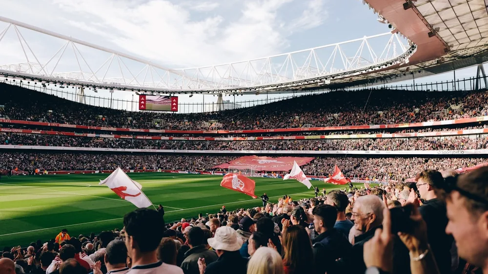 Arsenal players during the match