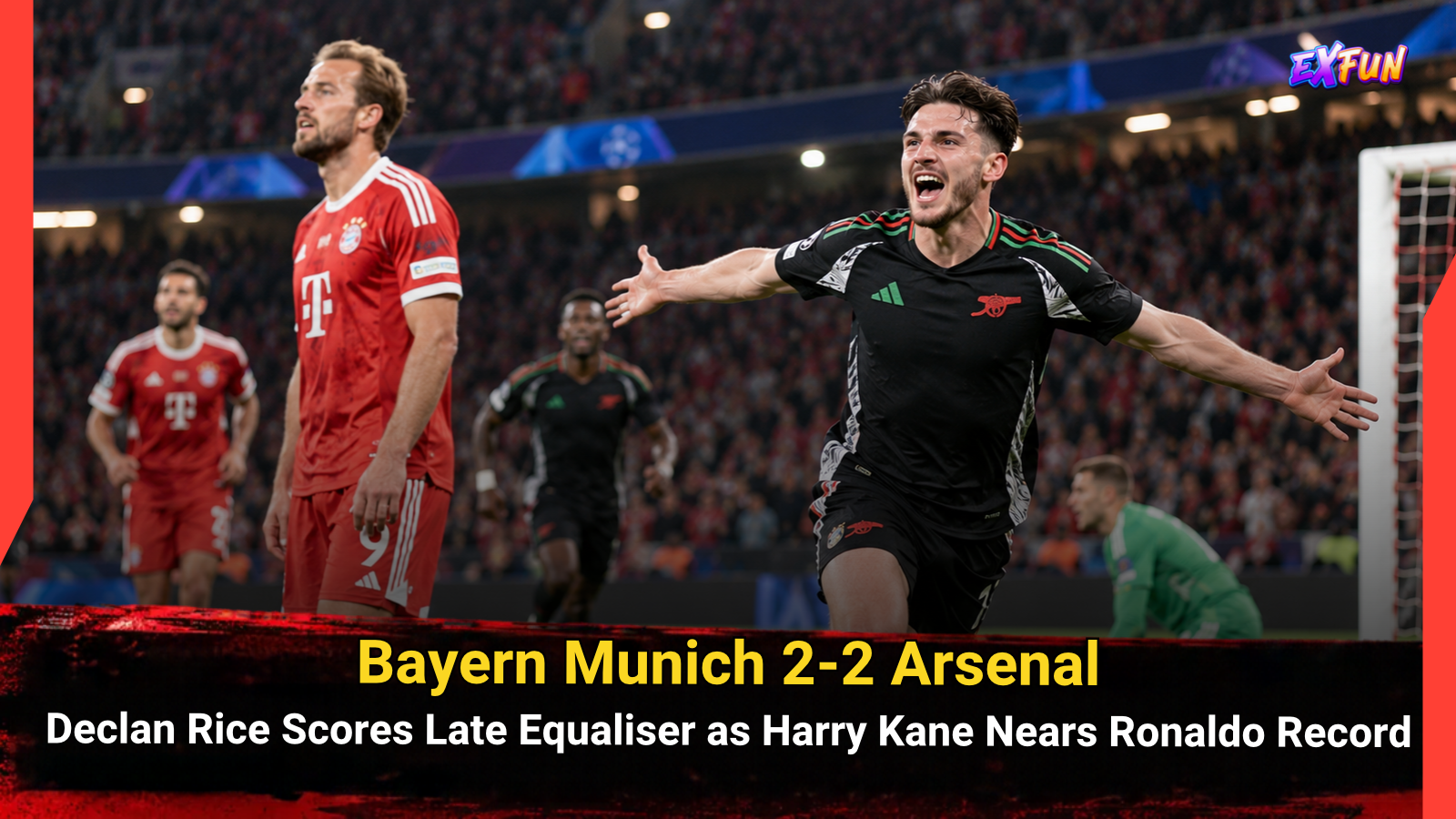 Bayern Munich vs Arsenal 2-2: Rice Rescues Gunners Late