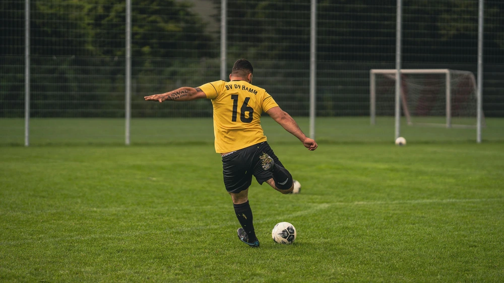 Borussia Dortmund players in first half action