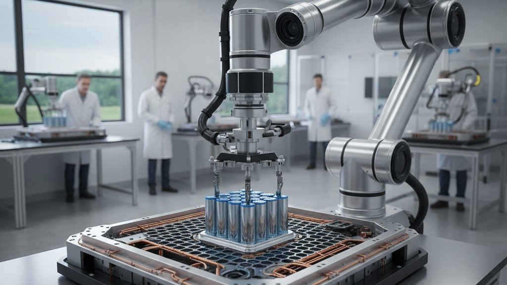 automated-robotic-arm-disassembling-electric-vehicle-battery-pack-high-tech-faci