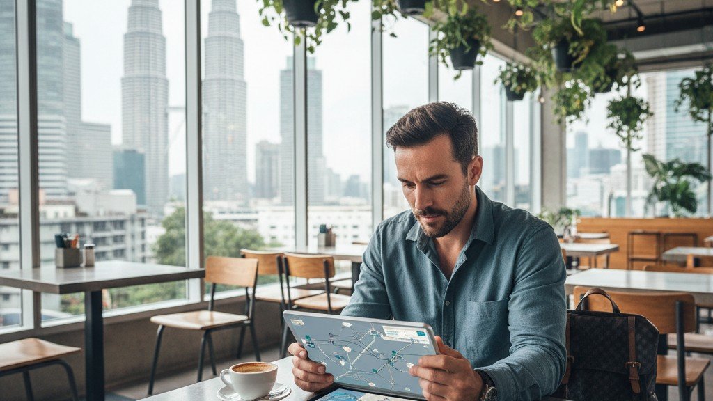 ai-powered-travel-itinerary-planning-on-tablet-with-cafe-background