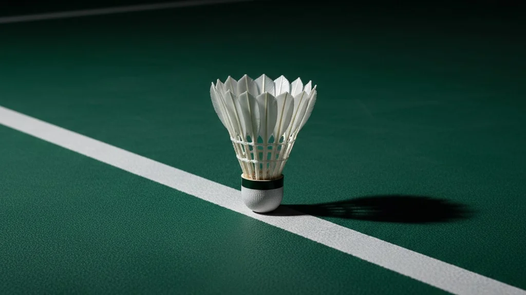 badminton-shuttlecock-on-court-line-impact-symbolism