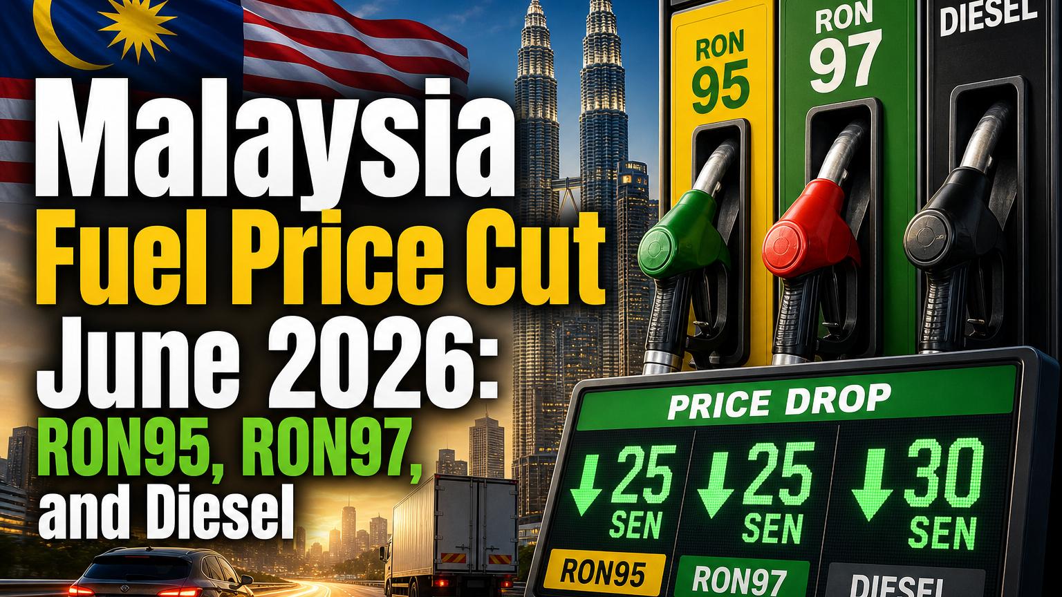 Malaysia Fuel Price Cut June 2026: Latest RON95 & Diesel