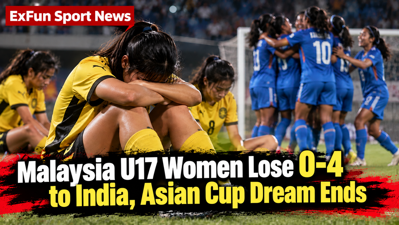 ExfunCity Sport News | Malaysia U17 Women Lose 0-4 to India, Asian Cup Dream Ends