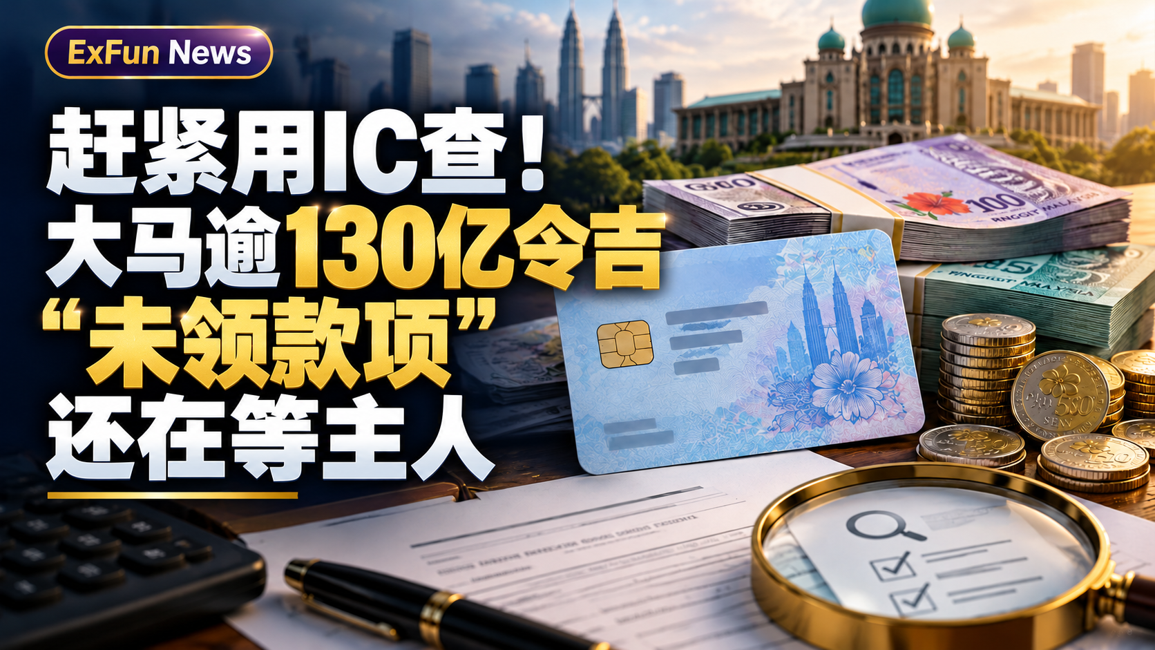 ExFunCity News | 赶紧用IC查！大马逾130亿令吉“未领款项”还在等主人