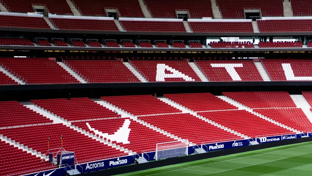 Atletico Madrid players during the match