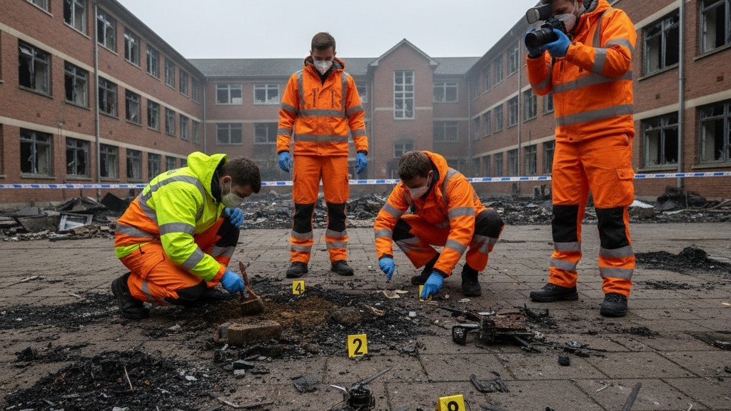 forensic-investigators-examining-wreckage-at-conflict-site
