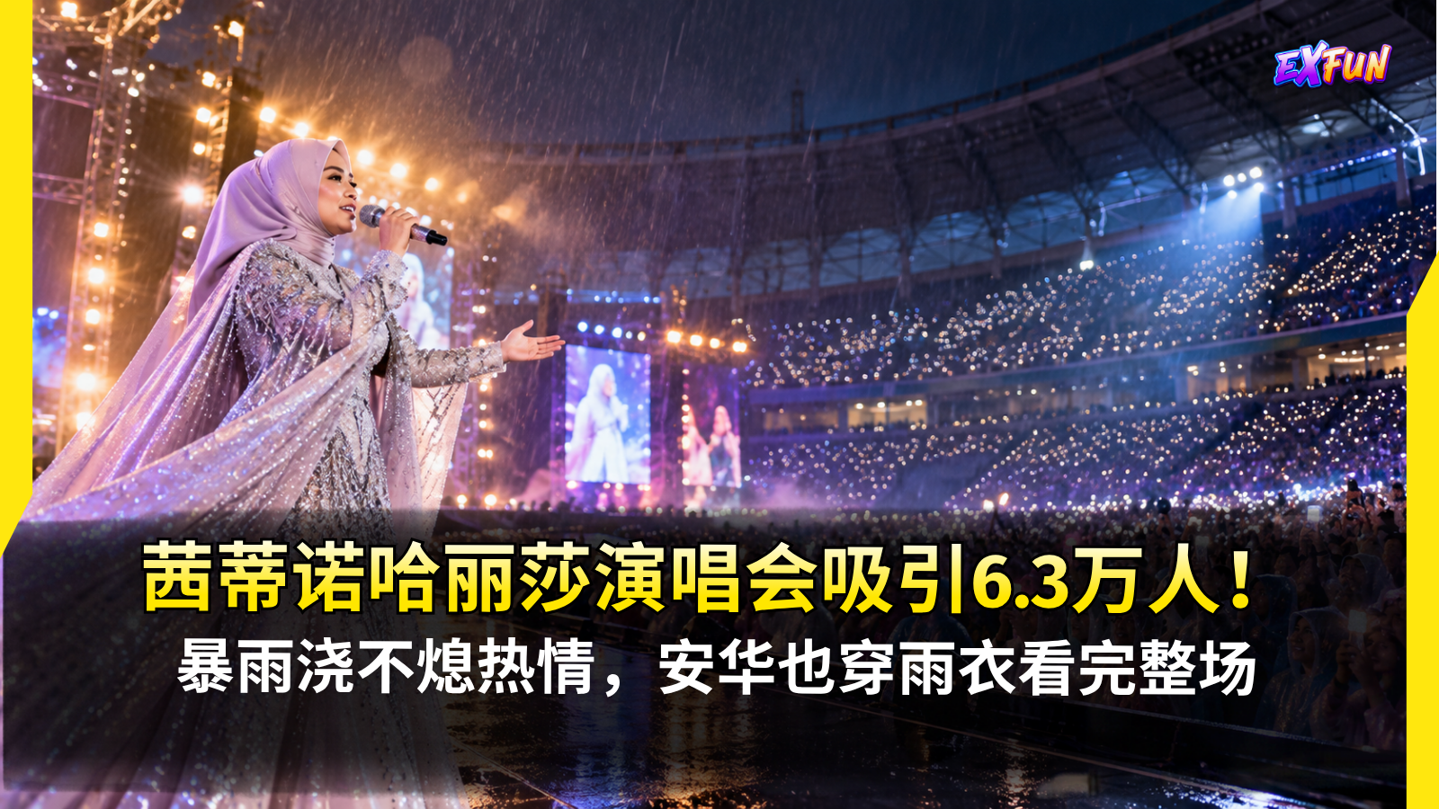 茜蒂诺哈丽莎演唱会2026：6.3万人淋雨看演出，安华现身武吉加里尔｜ExFunCity News