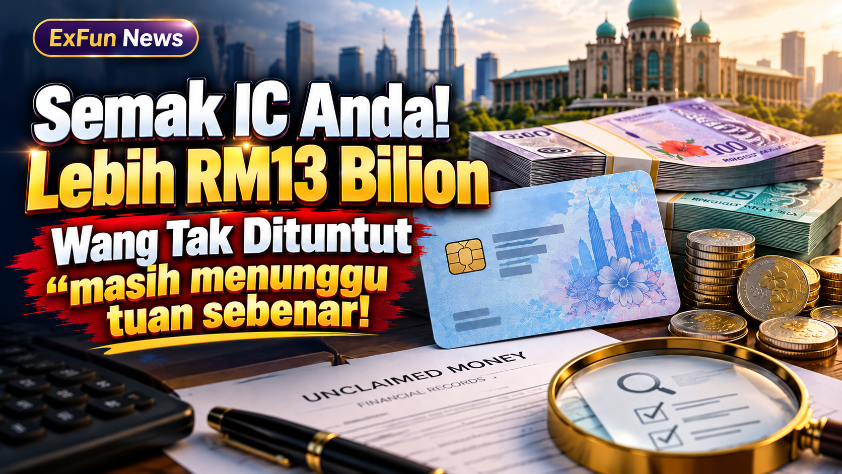 ExFunCity News | Semak IC Anda! Lebih RM13 Bilion Wang Tak Dituntut