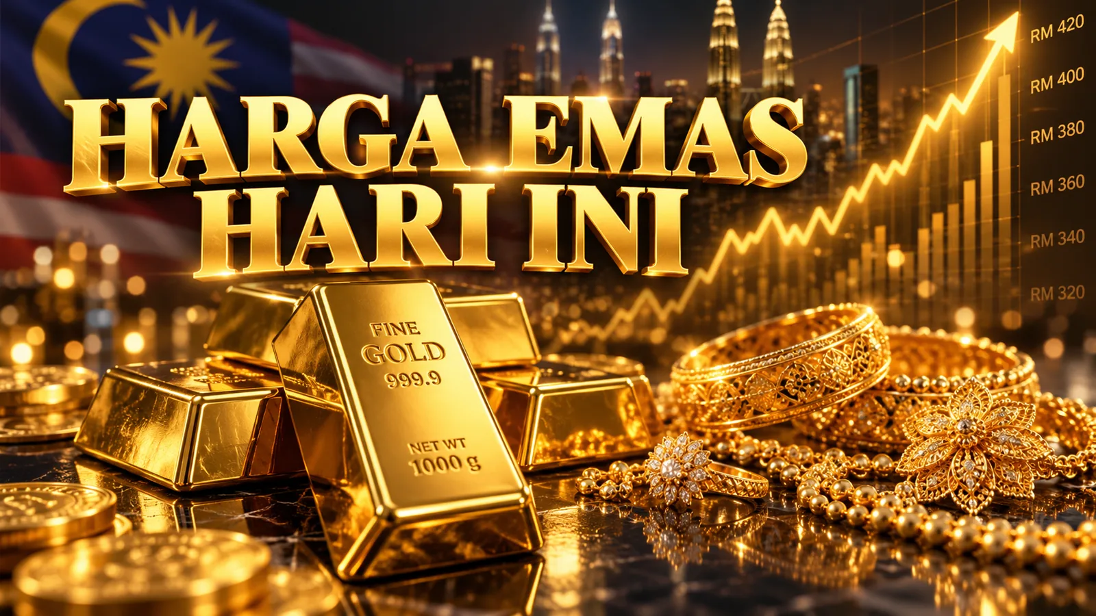 Harga Emas Hari Ini Malaysia: 999, 916 & 750 Segram (2026)