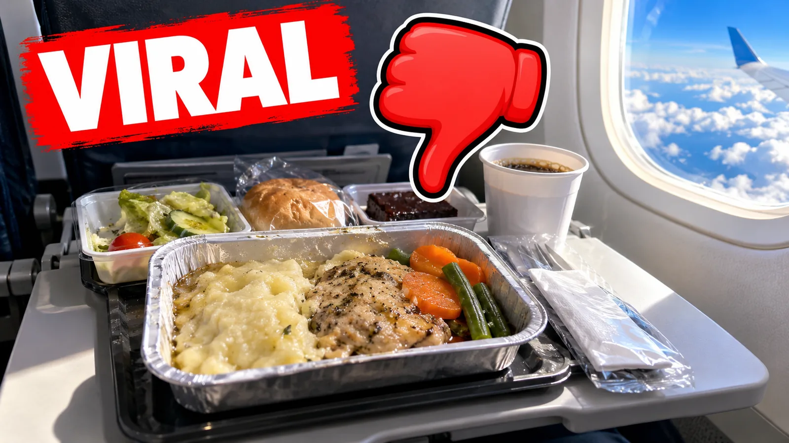 Dulang makanan penerbangan dengan ikon tidak berpuas hati - isu viral Tony Fernandes