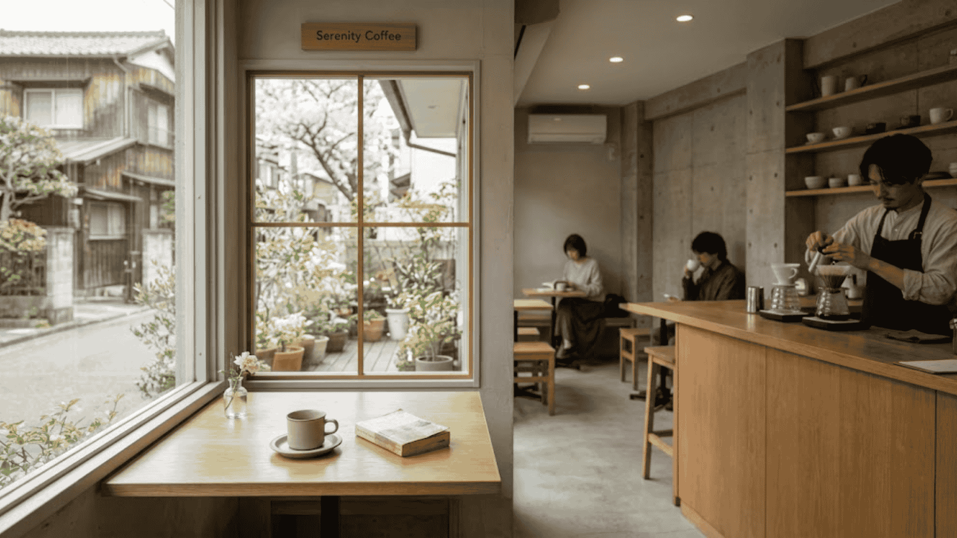 A relaxed photo capturing the exterior of the Little Nap Coffee Stand near Yoyogi Park.