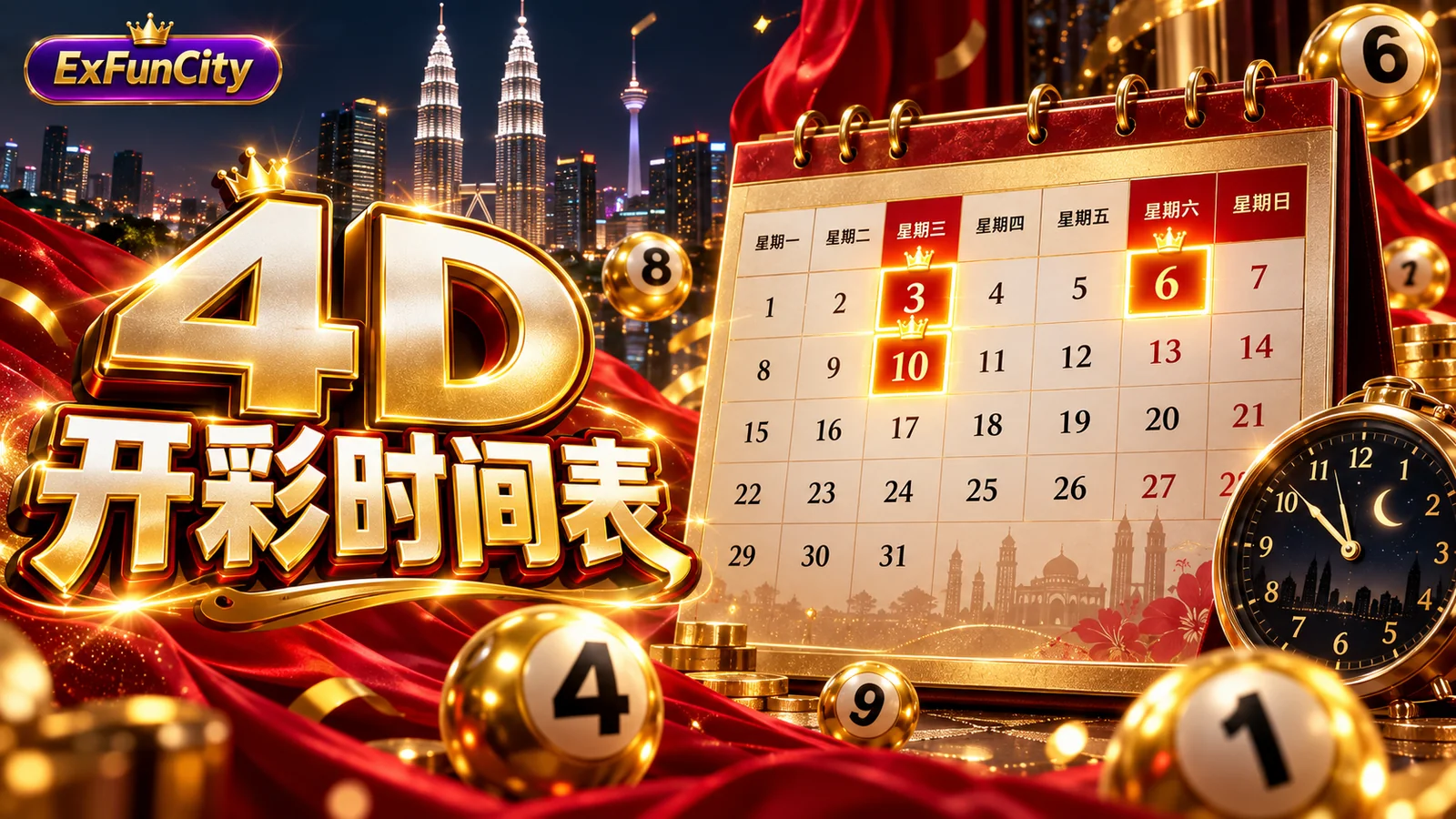 4D 开彩时间表：几点开、星期几开、特别开彩 | ExFunCity