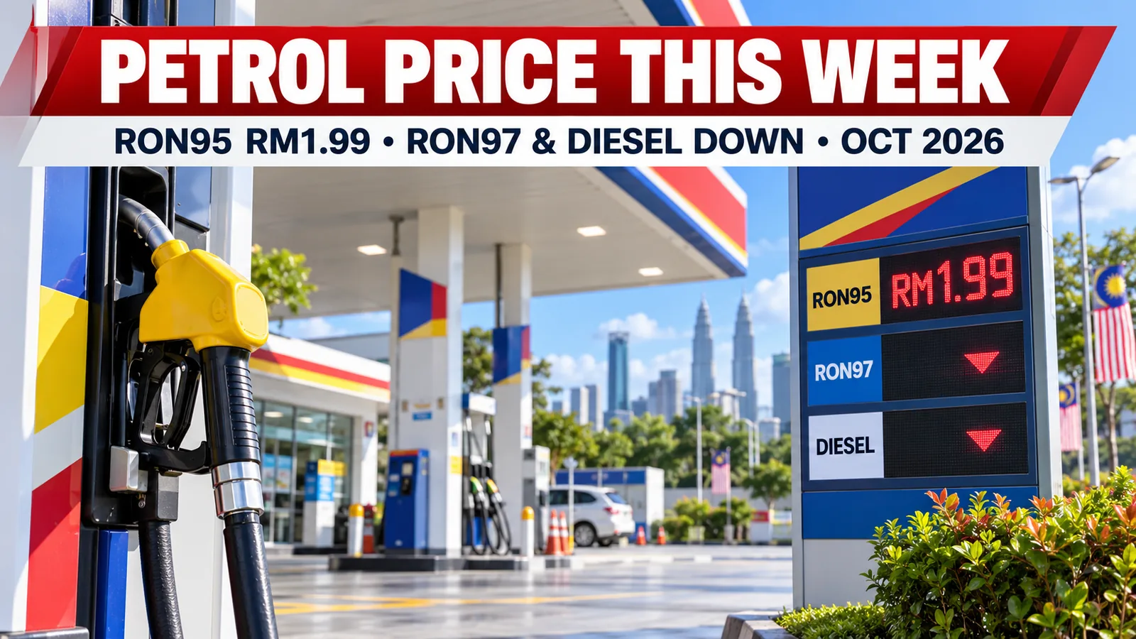 Malaysia Petrol Price Oct 2026: RON95 RM1.99, RON97 Down