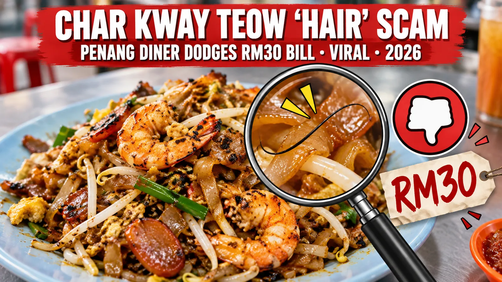 Penang Char Kway Teow 'Hair' Scam Goes Viral