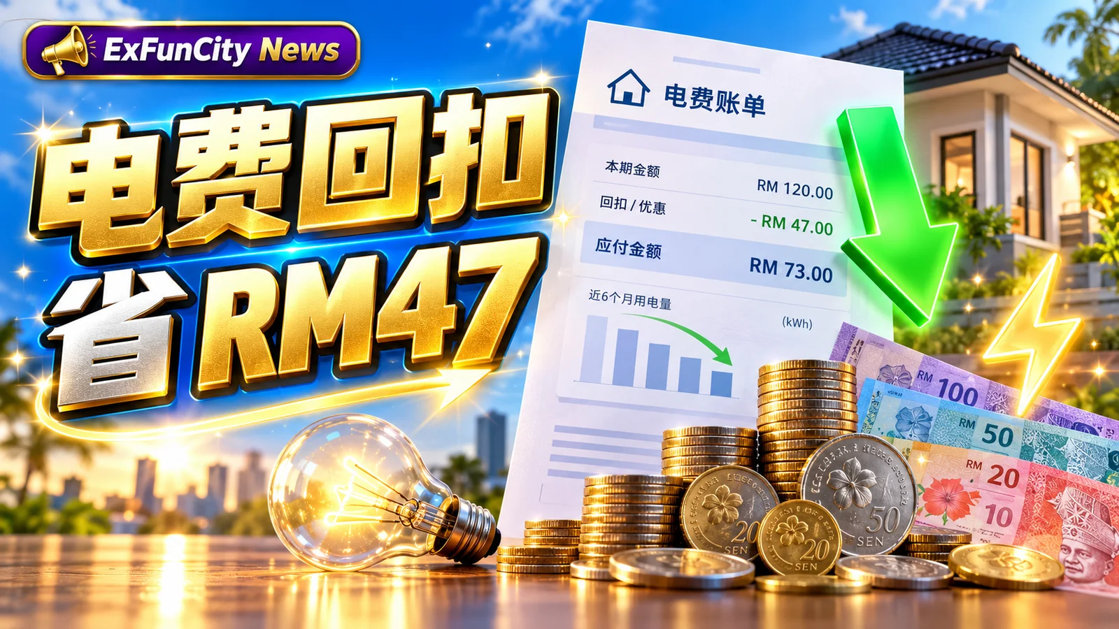 TNB 电费回扣 800kWh:10 月账单最高省 RM47 | ExFunCity